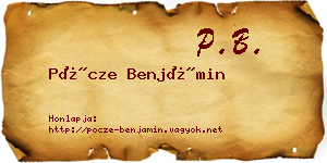 Pöcze Benjámin névjegykártya